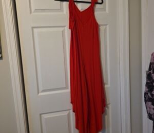 Vince Camuto Asymmetrical Red Jumpsuit